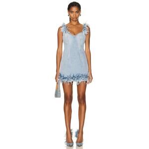 ❤️Area Denim Feather Mini Dress❤️
